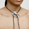 'Flower Necklace' Black or Cream or Red