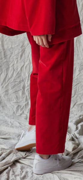 'Column Pant' Red Velvet