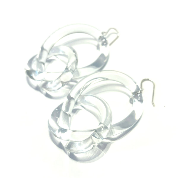 'Knotted Loop Dangles' Cream or Clear