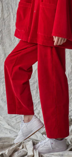 'Column Pant' Red Velvet