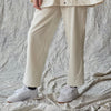 'Column Pant' Ivory Velvet