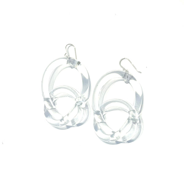 'Knotted Loop Dangles' Cream or Clear