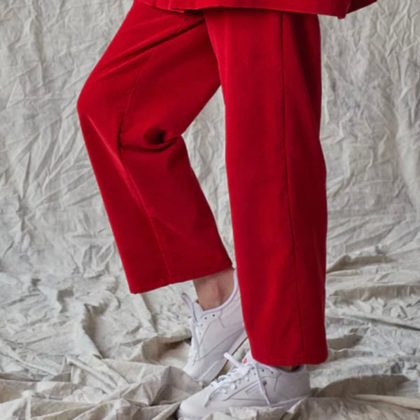 'Column Pant' Red Velvet