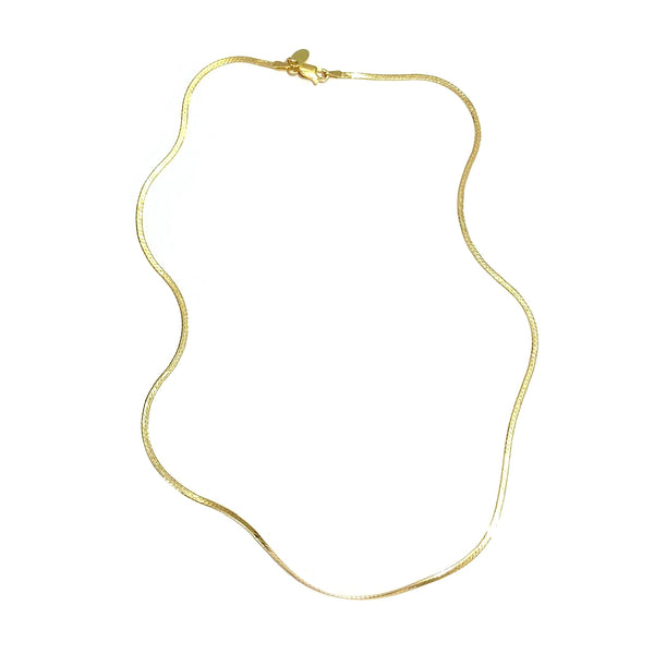 'Thin Herringbone Necklace' Gold or Silver