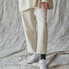 'Column Pant' Ivory Velvet