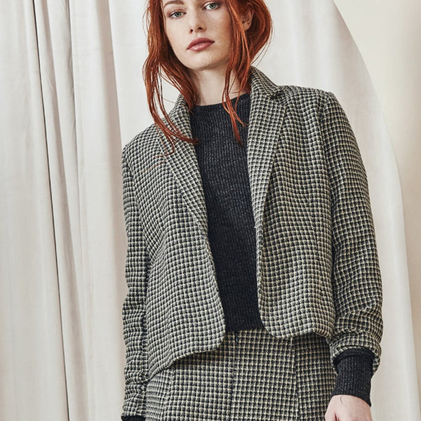 'Stevie Blazer' Black Plaid