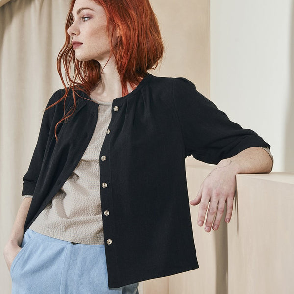 'Darcy Button Up Blouse' Chalk