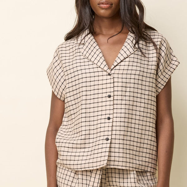 'Phebe Shirt' Black or Natural Grid