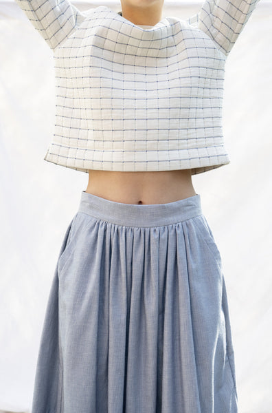 'Bahia Skirt' Mini Blue Stripe